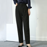 High Waist Straight Suit Pants