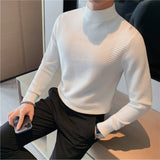 Men's Autumn and Winter Half Turtleneck Slim Business Knitted Sweater