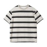 Striped Crew Neck Casual T-shirt