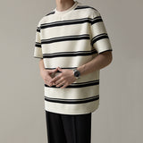 Striped Crew Neck Casual T-shirt