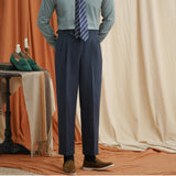 Men's Cotton And Linen Casual High Waist Straight Trousers