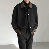 Autumn and Winter Loose Contrast Lapel Jacket