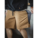 Patchwork Zippered Straight Shorts