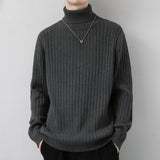 Casual Turtleneck Pure Cotton Solid Color Loose Sweater