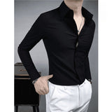 Solid Color Slim Fit Long Sleeve Shirt