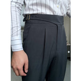 Retro High Waist Straight Business Casual Pants