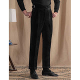 Men's Chenille Warm Casual High Waist Straight Trousers