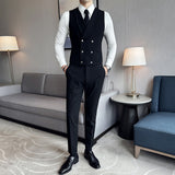 Men's Retro British Plaid Button Business Suit Vest