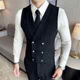 Men's Retro British Plaid Button Business Suit Vest