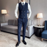 Men's Retro British Plaid Button Business Suit Vest