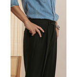 Straight Solid Color Slim Fit Trousers