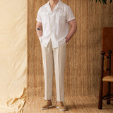 Men's Cotton And Linen Button-Down Shirt