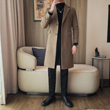 Men's Business Mid-length Casual Coat with Suit Collar