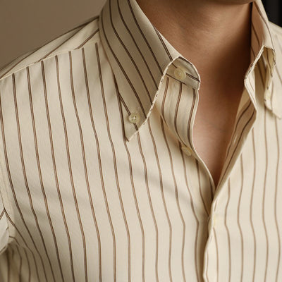 Men's Business Casual Striped Button Down Shirt