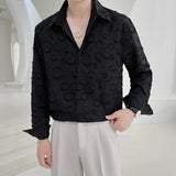 Men's Vintage British Jacquard Long Sleeve Shirt