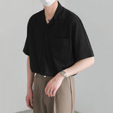 Lapel Pocket Short Sleeve Shirt