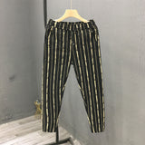 Men's Summer Small Feet Pants Casual Slim Striped Pants