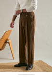 Men's Straight Loose Autumn and Winter Casual Business Wide Leg Trousers