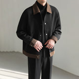 Autumn and Winter Loose Contrast Lapel Jacket