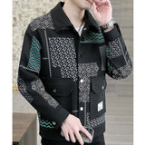 Lapel Printed Casual Jacket