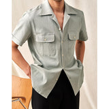 Cuban Collar Thin Loose Business Casual Shirt