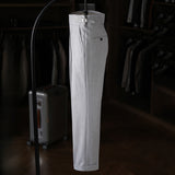 Paris Buckle Straight High Waist Drape Trousers