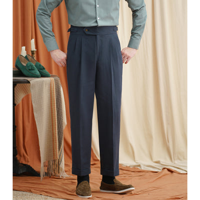 Cotton And Linen Casual High Waist Straight Trousers