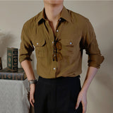 Men's Cotton and Linen Casual Loose Shirt