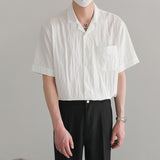 Lapel Pocket Short Sleeve Shirt