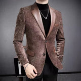 Fleece Panel Leather Collar Blazer