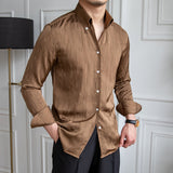 Men's Textured Draped Casual Business Shirt