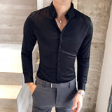 Men's warm slim fit suit shirt