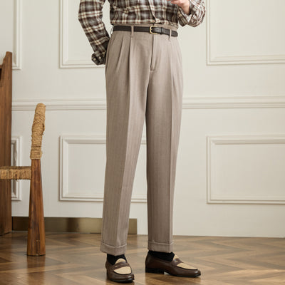 Autumn And Winter Wool High Waist Straight Pants