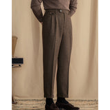 Men's Autumn and Winter Business Retro Straight Suit Pants
