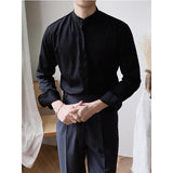 Men's Casual Retro Business Gentleman Stand Collar Shirt