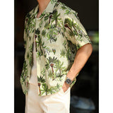 Retro Linen Banana Cuban Collar Short Sleeve Shirt