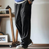 Straight-leg Faux Corduroy Trousers with Drape