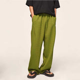 Men's Waffle Retro Wide-Leg Straight-Leg Slacks