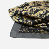 Black Gold Retro British Cashew Flower Scarf