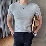 Men's Business British Summer Slim Elastic T-Shirt