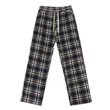 Men's Retro Casual Plaid Loose Straight Wide Leg Pants