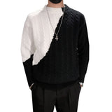 Men's Casual Contrast Turtleneck Sweater