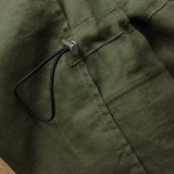 POLO Collar Unstructured Linen Solid American Jacket