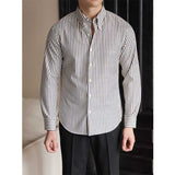 Men's British Vintage Business Casual Striped Shirt