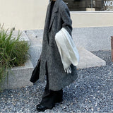 Men's Retro Casual Loose Long Sleeve Lapel Button Up Coat