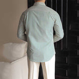 Men's British Vintage Business Casual Striped Shirt