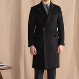 Men's Winter British Retro Double Breasted Mid Length Coat