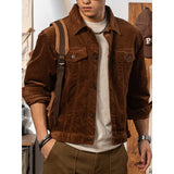 Corduroy Lapel Warm Work Jacket