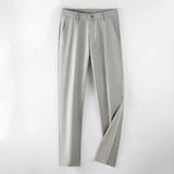 Men's Solid Color Straight Stretch Mid-rise Casual Pants