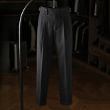 Paris Buckle Adjustable Straight Trousers